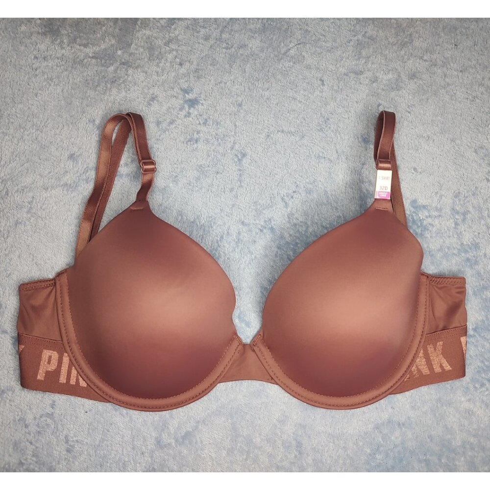 PINK VICTORIA'S SECRET Wear Everywhere Lightly Lined Multi-way Brown Bra 32D NEW